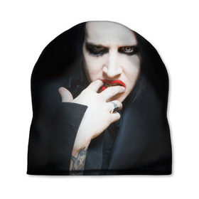 Шапка 3D с принтом Marilyn Manson , 100% полиэстер | универсальный размер, печать по всей поверхности изделия | Тематика изображения на принте: звезда | знаменитость | музыка | мэрилин мэнсон | певец | рокер