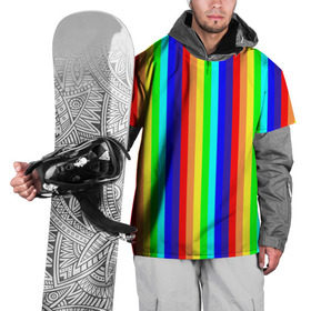 Накидка на куртку 3D с принтом Радуга вертикальные полосы , 100% полиэстер |  | вертикальные | жёлтый | зелёный | красный | оранжевый | полосы | радуга | синий | фиолетовый