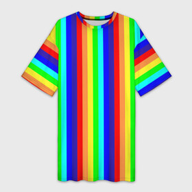 Платье-футболка 3D с принтом Радуга вертикальные полосы ,  |  | вертикальные | жёлтый | зелёный | красный | оранжевый | полосы | радуга | синий | фиолетовый