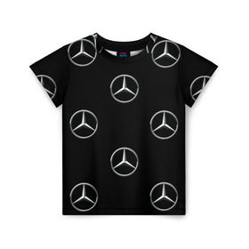 Детская футболка 3D с принтом Mercedes , 100% гипоаллергенный полиэфир | прямой крой, круглый вырез горловины, длина до линии бедер, чуть спущенное плечо, ткань немного тянется | мерседес