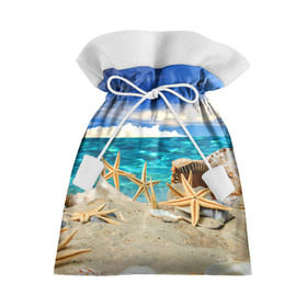 Подарочный 3D мешок с принтом Морской пляж 4 , 100% полиэстер | Размер: 29*39 см | Тематика изображения на принте: море | отдых | отпуск | пляж | ракушки | туризм