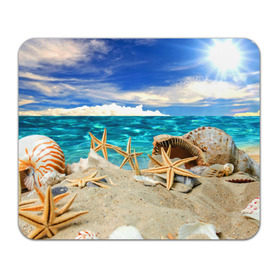 Коврик прямоугольный с принтом Морской пляж 4 , натуральный каучук | размер 230 х 185 мм; запечатка лицевой стороны | море | отдых | отпуск | пляж | ракушки | туризм