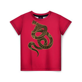 Детская футболка 3D с принтом Год Змеи , 100% гипоаллергенный полиэфир | прямой крой, круглый вырез горловины, длина до линии бедер, чуть спущенное плечо, ткань немного тянется | восточный гороскоп | год рождения | знаки зодиака | китайский гороскоп | лунный календарь