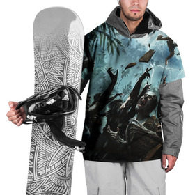 Накидка на куртку 3D с принтом Зомбо Апокалипсис , 100% полиэстер |  | zombie | зомби | мертвецы | мозги | монстр | ходячие