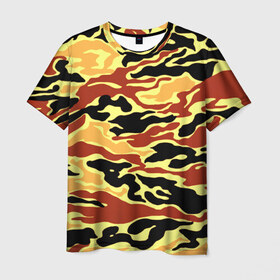 Мужская футболка 3D с принтом Пустынный камуфляж , 100% полиэфир | прямой крой, круглый вырез горловины, длина до линии бедер | camo | армия | камо