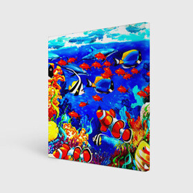 Холст квадратный с принтом Рыбки , 100% ПВХ |  | Тематика изображения на принте: аквариум | вода | лето | море | риф | рыбки | тропики | фауна