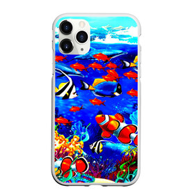 Чехол для iPhone 11 Pro матовый с принтом Рыбки , Силикон |  | аквариум | вода | лето | море | риф | рыбки | тропики | фауна