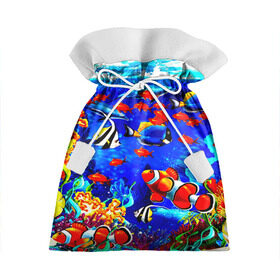Подарочный 3D мешок с принтом Рыбки , 100% полиэстер | Размер: 29*39 см | Тематика изображения на принте: аквариум | вода | лето | море | риф | рыбки | тропики | фауна