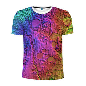 Мужская футболка 3D спортивная с принтом Радужная Шпаклёвка , 100% полиэстер с улучшенными характеристиками | приталенный силуэт, круглая горловина, широкие плечи, сужается к линии бедра | радуга | текстура | цвета | шпаклёвка