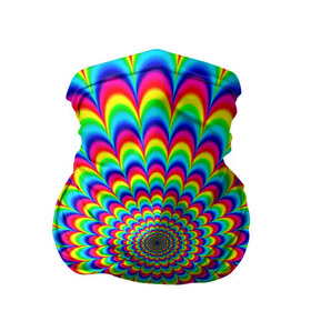 Бандана-труба 3D с принтом Psychedelic , 100% полиэстер, ткань с особыми свойствами — Activecool | плотность 150‒180 г/м2; хорошо тянется, но сохраняет форму | круги | радужный | разоцветный | яркий