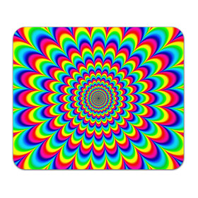 Коврик прямоугольный с принтом Psychedelic , натуральный каучук | размер 230 х 185 мм; запечатка лицевой стороны | Тематика изображения на принте: круги | радужный | разоцветный | яркий