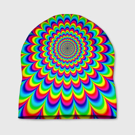Шапка 3D с принтом Psychedelic , 100% полиэстер | универсальный размер, печать по всей поверхности изделия | круги | радужный | разоцветный | яркий