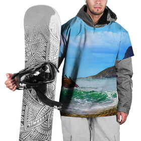 Накидка на куртку 3D с принтом Берег , 100% полиэстер |  | 3д | лето | море | новая | океан