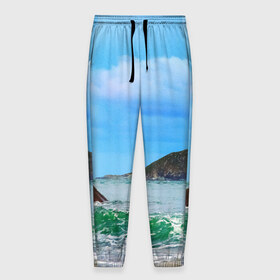 Мужские брюки 3D с принтом Берег , 100% полиэстер | манжеты по низу, эластичный пояс регулируется шнурком, по бокам два кармана без застежек, внутренняя часть кармана из мелкой сетки | 3д | лето | море | новая | океан