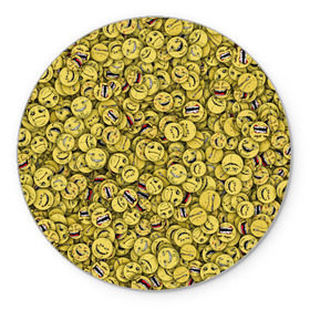 Коврик круглый с принтом Злобные смайлы , резина и полиэстер | круглая форма, изображение наносится на всю лицевую часть | peka | smile | yoba