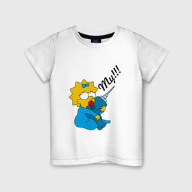Детская футболка хлопок с принтом Мэгги , 100% хлопок | круглый вырез горловины, полуприлегающий силуэт, длина до линии бедер | my | simpsons | the simpsons | моё | мультфильмы | мэгги | симпсоны