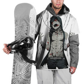 Накидка на куртку 3D с принтом Псих на цепи , 100% полиэстер |  | Тематика изображения на принте: 