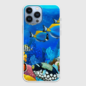 Чехол для iPhone 13 Pro Max с принтом Экзотические рыбки ,  |  | Тематика изображения на принте: животые | красочные | морские | рыбки | цветные | экзотические