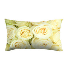 Подушка 3D антистресс с принтом Белые розы , наволочка — 100% полиэстер, наполнитель — вспененный полистирол | состоит из подушки и наволочки на молнии | лепестки | розы | цветы