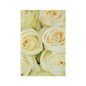 Обложка для паспорта матовая кожа с принтом Белые розы , натуральная матовая кожа | размер 19,3 х 13,7 см; прозрачные пластиковые крепления | Тематика изображения на принте: лепестки | розы | цветы