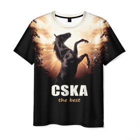 Мужская футболка 3D с принтом CSKA the best , 100% полиэфир | прямой крой, круглый вырез горловины, длина до линии бедер | bcjhj