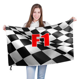 Флаг 3D с принтом Формула 1 , 100% полиэстер | плотность ткани — 95 г/м2, размер — 67 х 109 см. Принт наносится с одной стороны | Тематика изображения на принте: f1 | formula 1 | авто | автогонки | автоспорт | спорткар | финиш