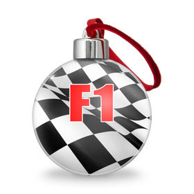 Ёлочный шар с принтом Формула 1 , Пластик | Диаметр: 77 мм | Тематика изображения на принте: f1 | formula 1 | авто | автогонки | автоспорт | спорткар | финиш
