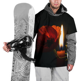 Накидка на куртку 3D с принтом Мак и свеча , 100% полиэстер |  | Тематика изображения на принте: маки | свеча | цветы