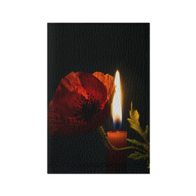 Обложка для паспорта матовая кожа с принтом Мак и свеча , натуральная матовая кожа | размер 19,3 х 13,7 см; прозрачные пластиковые крепления | маки | свеча | цветы