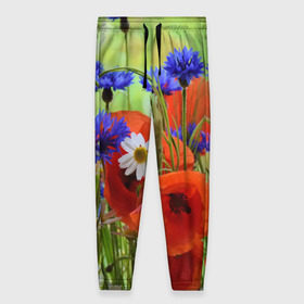 Женские брюки 3D с принтом Маки 7 , полиэстер 100% | прямой крой, два кармана без застежек по бокам, с мягкой трикотажной резинкой на поясе и по низу штанин. В поясе для дополнительного комфорта — широкие завязки | цветы
