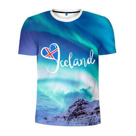 Мужская футболка 3D спортивная с принтом Исландия , 100% полиэстер с улучшенными характеристиками | приталенный силуэт, круглая горловина, широкие плечи, сужается к линии бедра | исландия