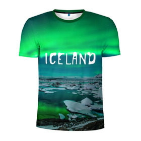 Мужская футболка 3D спортивная с принтом Исландия , 100% полиэстер с улучшенными характеристиками | приталенный силуэт, круглая горловина, широкие плечи, сужается к линии бедра | Тематика изображения на принте: исландия