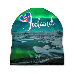 Шапка 3D с принтом Исландия. Полярное сияние , 100% полиэстер | универсальный размер, печать по всей поверхности изделия | исландия