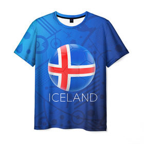 Мужская футболка 3D с принтом Исландия , 100% полиэфир | прямой крой, круглый вырез горловины, длина до линии бедер | euro 2016