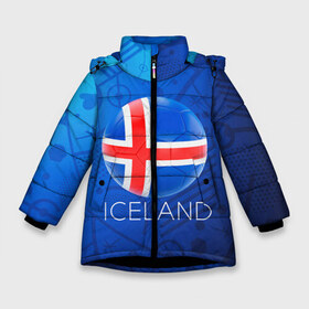 Зимняя куртка для девочек 3D с принтом Исландия , ткань верха — 100% полиэстер; подклад — 100% полиэстер, утеплитель — 100% полиэстер. | длина ниже бедра, удлиненная спинка, воротник стойка и отстегивающийся капюшон. Есть боковые карманы с листочкой на кнопках, утяжки по низу изделия и внутренний карман на молнии. 

Предусмотрены светоотражающий принт на спинке, радужный светоотражающий элемент на пуллере молнии и на резинке для утяжки. | euro 2016