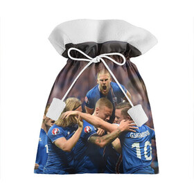 Подарочный 3D мешок с принтом Сборная Исландии по футболу , 100% полиэстер | Размер: 29*39 см | euro 2016