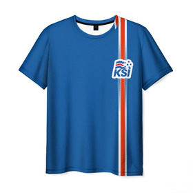 Мужская футболка 3D с принтом Форма сборной Исландии по футболу , 100% полиэфир | прямой крой, круглый вырез горловины, длина до линии бедер | Тематика изображения на принте: euro 2016