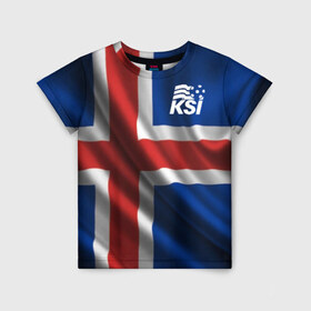 Детская футболка 3D с принтом Исландия , 100% гипоаллергенный полиэфир | прямой крой, круглый вырез горловины, длина до линии бедер, чуть спущенное плечо, ткань немного тянется | флаг