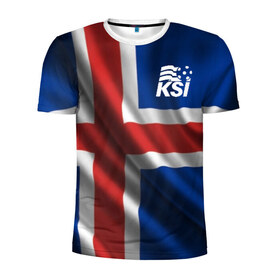 Мужская футболка 3D спортивная с принтом Исландия , 100% полиэстер с улучшенными характеристиками | приталенный силуэт, круглая горловина, широкие плечи, сужается к линии бедра | флаг