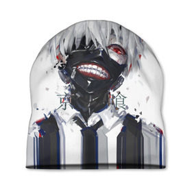 Шапка 3D с принтом Токийский гуль маска , 100% полиэстер | универсальный размер, печать по всей поверхности изделия | анима | аниме | анимэ | арт | гой | гуль | манга | маска | токийский