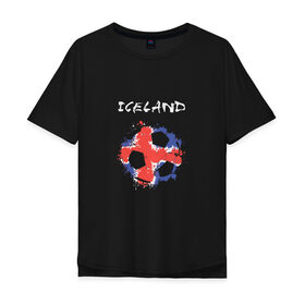 Мужская футболка хлопок Oversize с принтом Сборная Исландии , 100% хлопок | свободный крой, круглый ворот, “спинка” длиннее передней части | исландия