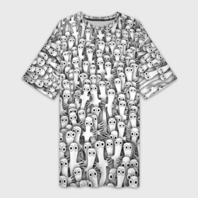 Платье-футболка 3D с принтом Хатифнатты ,  |  | moomintroll | мумми тролль