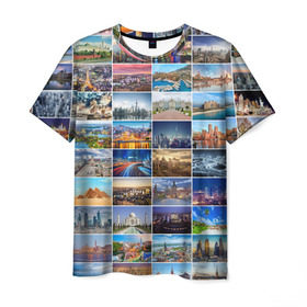 Мужская футболка 3D с принтом Туризм (10х10) , 100% полиэфир | прямой крой, круглый вырез горловины, длина до линии бедер | азия | берлин | вегас | венеция | воспоминания | города | достопримечательности | европа | египет | калифорния | каникулы | лондон | милан | москва | ностальгия | нью йорк | отдых | отпуск | память