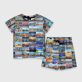 Детский костюм с шортами 3D с принтом Туризм (10х10) ,  |  | азия | берлин | вегас | венеция | воспоминания | города | достопримечательности | европа | египет | калифорния | каникулы | лондон | милан | москва | ностальгия | нью йорк | отдых | отпуск | память