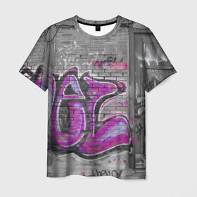 Мужская футболка 3D с принтом Граффити , 100% полиэфир | прямой крой, круглый вырез горловины, длина до линии бедер | sity | urban | город | гранж