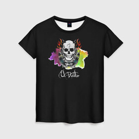 Женская футболка 3D с принтом El Diablo , 100% полиэфир ( синтетическое хлопкоподобное полотно) | прямой крой, круглый вырез горловины, длина до линии бедер | el diablo | suicide squad | эль диабло