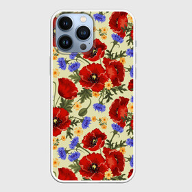 Чехол для iPhone 13 Pro Max с принтом Маки ,  |  | background | flower | nature | poppies | poppy | red | summer | wild | красные | лето | мак | маки | полевые | природа | фон | цветы