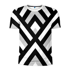 Мужская футболка 3D спортивная с принтом Полоски , 100% полиэстер с улучшенными характеристиками | приталенный силуэт, круглая горловина, широкие плечи, сужается к линии бедра | белый | полосы | черный