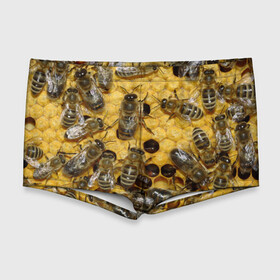 Мужские купальные плавки 3D с принтом Пчела , Полиэстер 85%, Спандекс 15% |  | лето | мед | насекомые | оса | природа | пчелы | шмель