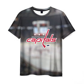 Мужская футболка 3D с принтом Washington capitals , 100% полиэфир | прямой крой, круглый вырез горловины, длина до линии бедер | вашингтон | кэпиталс